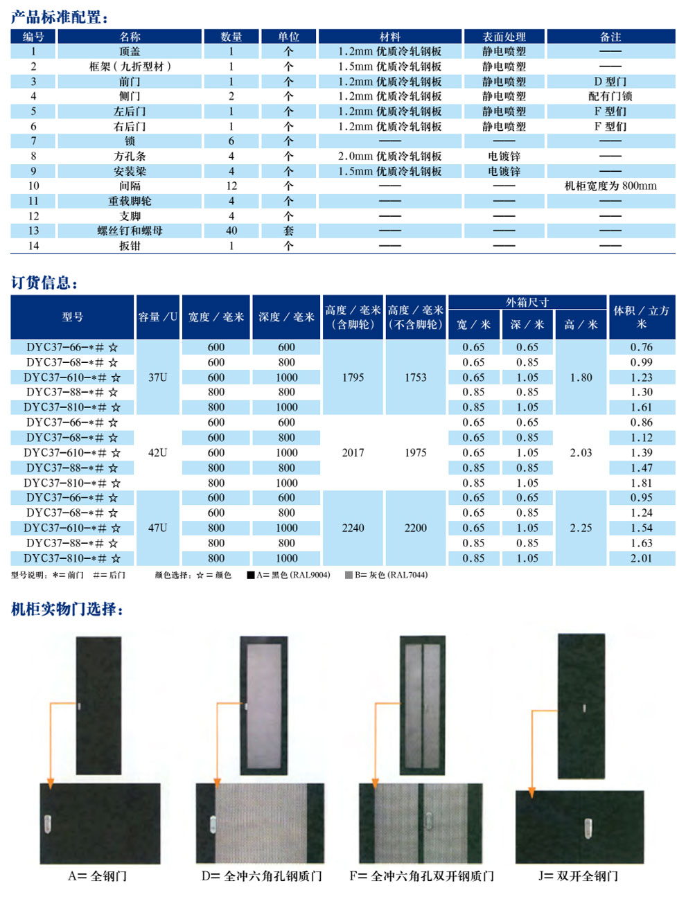 豪華C型網(wǎng)絡(luò)服務(wù)器機(jī)柜 DYC CABINET(圖3)